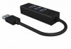 IcyBox Hub IB-HUB1419-U3 USB 3.0 na 4-Port Type-A, Aluminium,      czarny, Kabel 15cm