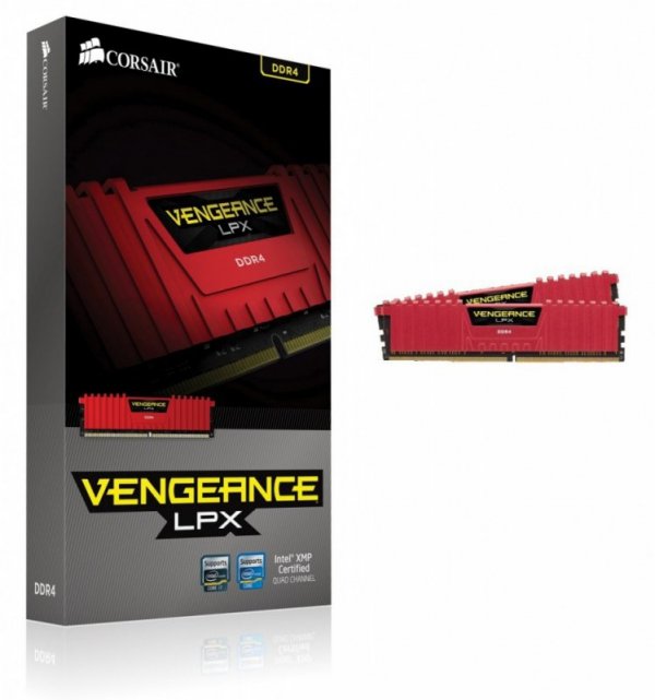 Corsair DDR4 Vengeance LPX 16GB/3200(2*8GB) CL16-18-18-36 RED 1,35V                                                             