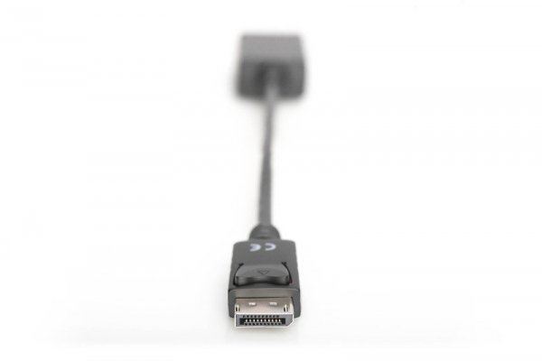 Digitus Kabel adapter Displayport z zatrzaskiem 1080p 60Hz FHD Typ DP/HDMI A M/Ż czarny 0,15m
