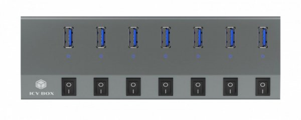 IcyBox IB-HUB1701-C3 7xUSB Type-A, włącznik/wyłącznik dla każdego USB portu