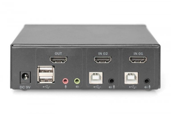 Digitus Przełącznik KVM 2 portowy HDMI, 4K 30Hz
