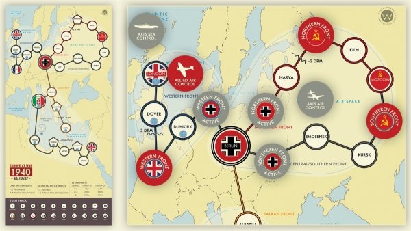 Europe At War 1940: Solitaire Travel Game