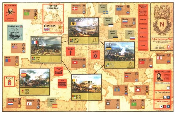 N: The Napoleonic Wars canvas map 11&quot; x 17&quot;