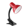 LATSA, lampa biurkowa z klipsem, 40W, E27, stal + tworzywo, czerwona