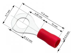 43-009# Konektor oczkowy izolowany śruba 3,2 kabel 4,3mm