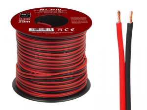 73-340# Przewód głośnikowy 2x0,22mm czarno-czerwony 25m