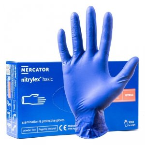 Rękawice nitrylowe niebieskie mercator nitrylex basic rozmiar l 100 szt.