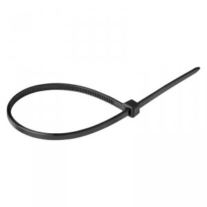 Opaska kablowa, kolor czarny, odporna na UV, szerokość 3,6mm, długość 150mm, 100 sztuk.