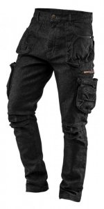 Spodnie robocze 5-kieszeniowe DENIM, czarne, rozmiar XXL
