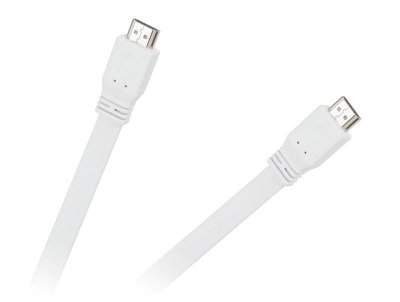 Kabel HDMI-HDMI płaski biały 2.0V 1.8M