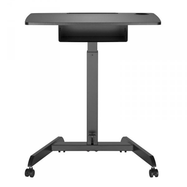 Biurko stolik do laptopa Maclean, regulacja wysokości, z szufladą, czarny do pracy stojąco siedzącej, max wys 113cm - 8kg max, M