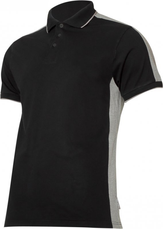 Koszulka polo  190g/m2, czarno-szara, "l", ce, lahti