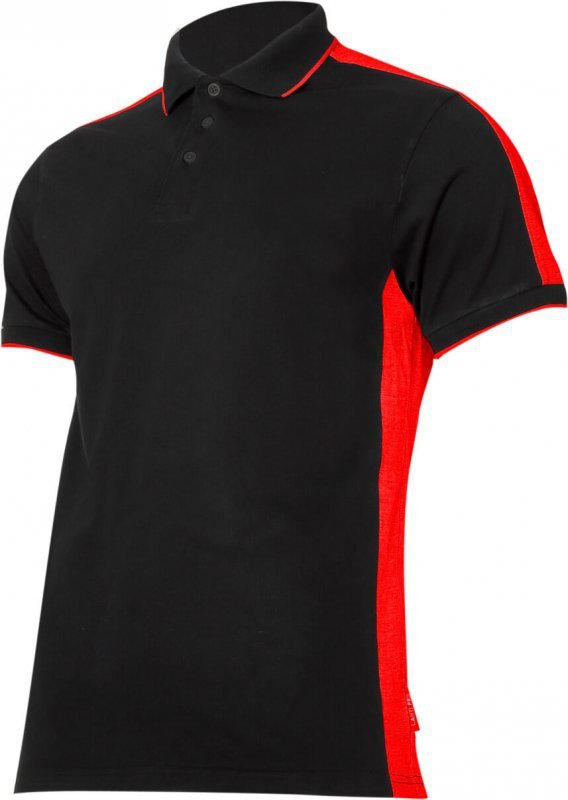 Koszulka polo  190g/m2, czarno-czerwona, "xl", ce, lahti