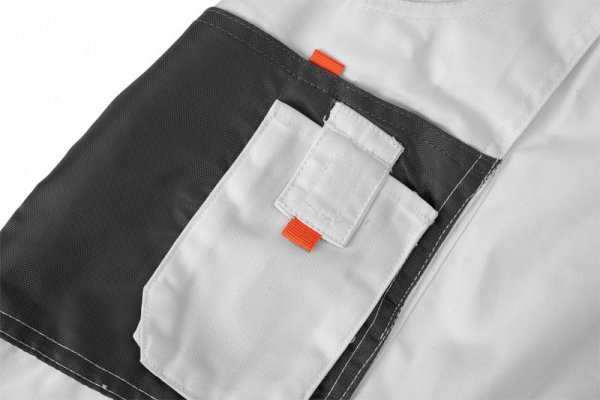 Spodnie robocze na szelkach, białe, HD, rozmiar L/52