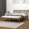 Rama łóżka, miodowy brąz, lite drewno sosnowe, 140x190 cm