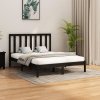 Rama łóżka, czarna, lite drewno, 160 x 200 cm