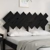 Wezgłowie łóżka, czarne, 141x3x80,5 cm, lite drewno sosnowe
