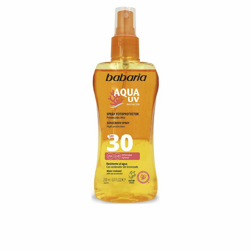Spray z filtrem do opalania Babaria Solar Aqua UV SPF 30 (200 ml)