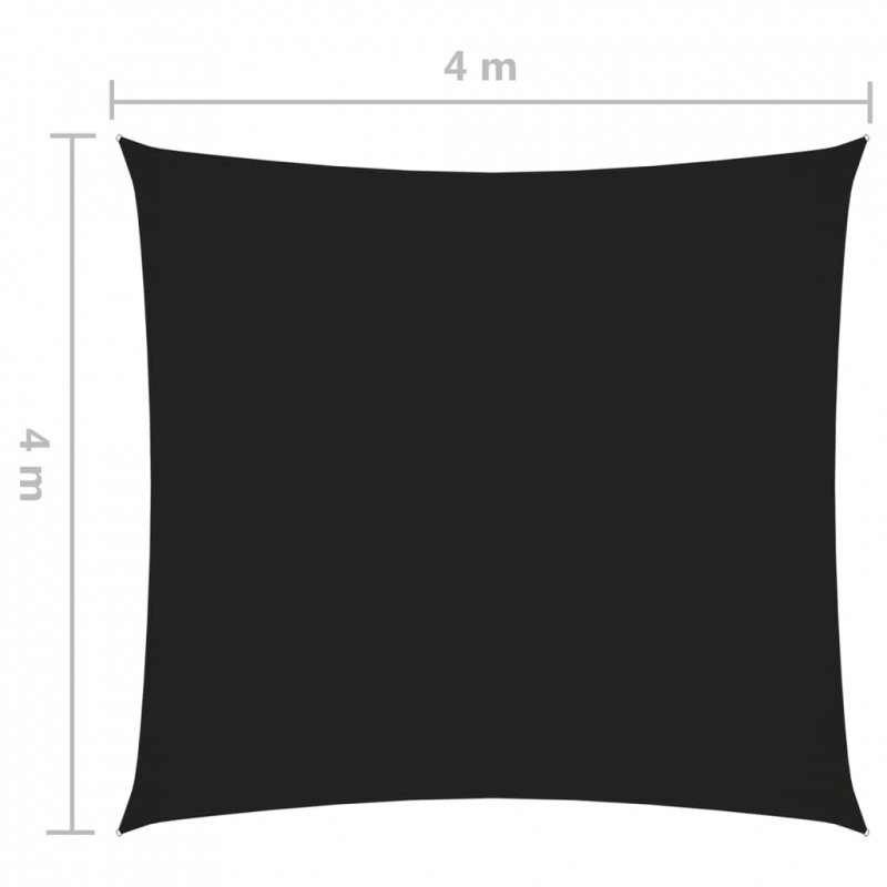 Kwadratowy żagiel ogrodowy, tkanina Oxford, 4x4 m, czarny