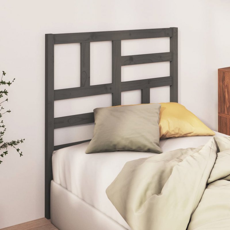Wezgłowie łóżka, szare, 81x4x104 cm , lite drewno sosnowe