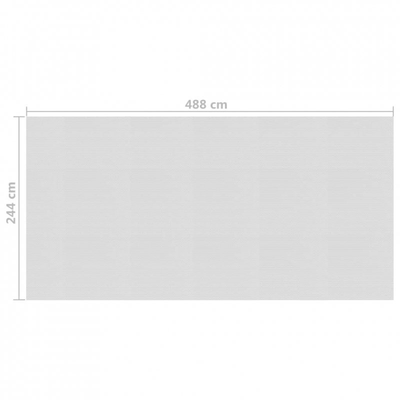 Pływająca folia solarna z PE, 488x244 cm, szara