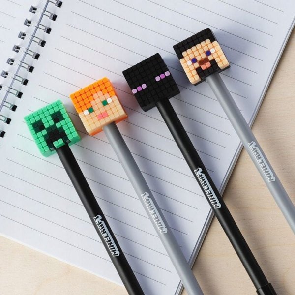 Długopis Cienkopis Minecraft Głowa Alex Czarny