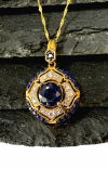 Wisior SZAFIR diamenty 12/0.14cT MARKIZA złoto 585
