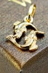 Wisior zodiak ryby kuty złoto 585 