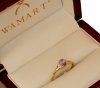  Pierścionek R.15 diamenty 4/0.08ct TANZANIT złoto 585 