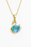  Naszyjnik łabędź topaz 1/0.93 ct diamenty 9/0.03ct  złoto 585