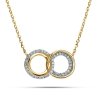  Naszyjnik obrączki więź diament 43/0.13ct złoto 585