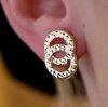 Kolczyki angiel 2cm podwójne obrączki diament Złoto 585