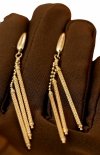 Kolczyki wiszące łańcuszki groty 7cm złoto 585