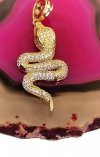 Wisior Kryształowy wąż 5cm złoto 585
