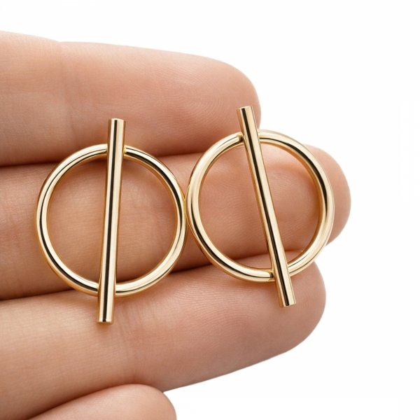 Kolczyki koła ze sztabką złoto 333