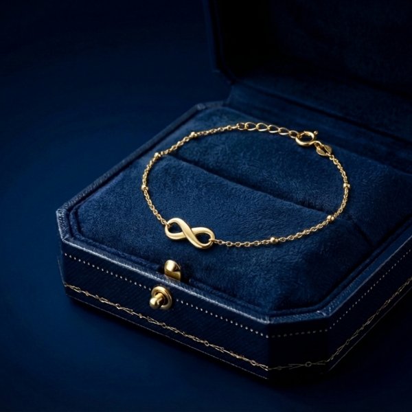 Bransoletka kule z motywem nieskończoności  złoto 375