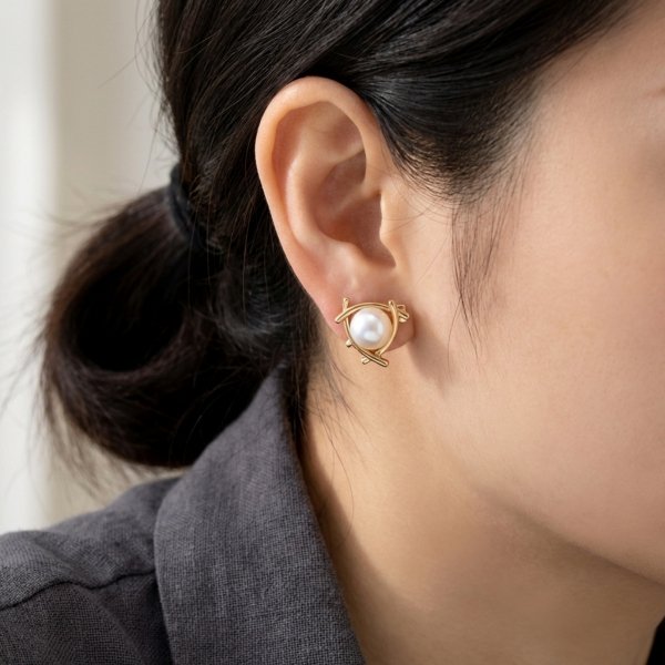 Kolczyki z perłami złoto 585