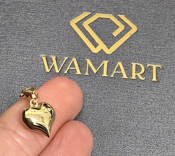  Charms przywieszka serce 3D OKAZAŁE  złoto 585 