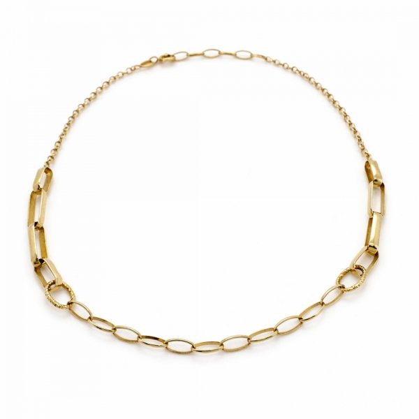 Bransoletka na nogę z motywem ogniw złoto 585