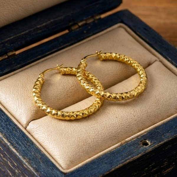 Kolczyki koła diament 28MM złoto 585