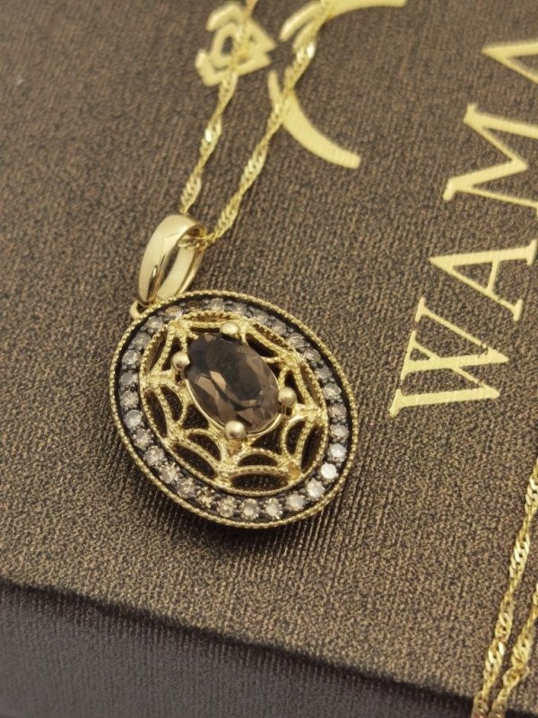 Naszyjnik rozeta diament 30/0.19ct złoto 585