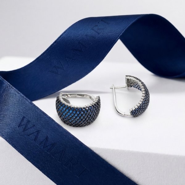 Kolczyki z szafirowymi kamieniami srebro 925