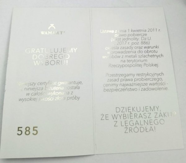 Naszyjnik INFINITY i paciorki złoto 585