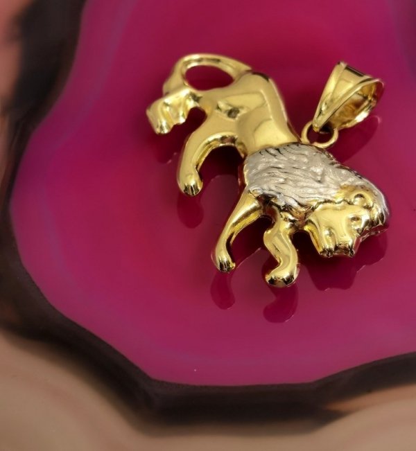 Zodiak lew dwustronny złoto 585