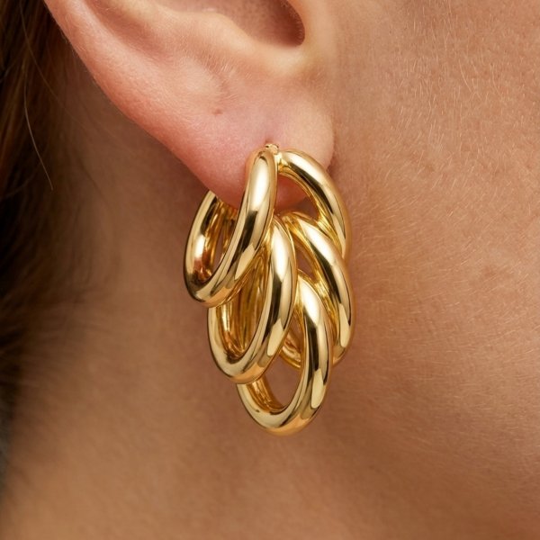 Kolczyki kaskada kół złoto 585