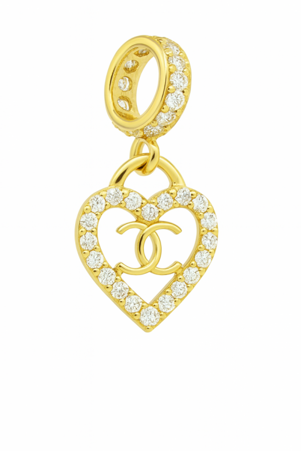  Wisior serce  diamentowe litery złoto 585 