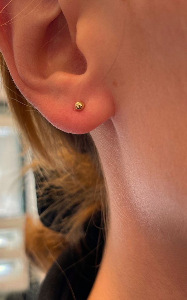 Kolczyki sztyft kuleczki 3D złoto 585 