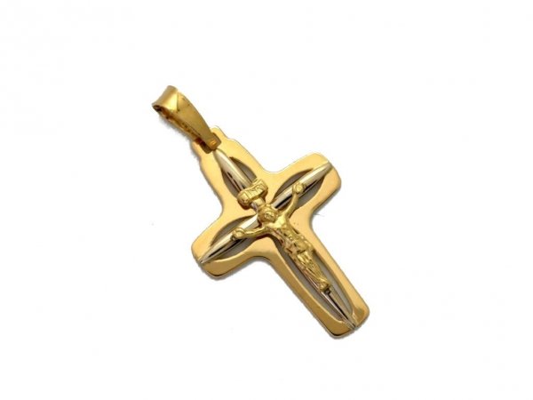 Krzyż laserowy KRZYŻYK  złoto 585, 14cT