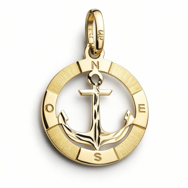 Wisior koło kotwica złoto 585 