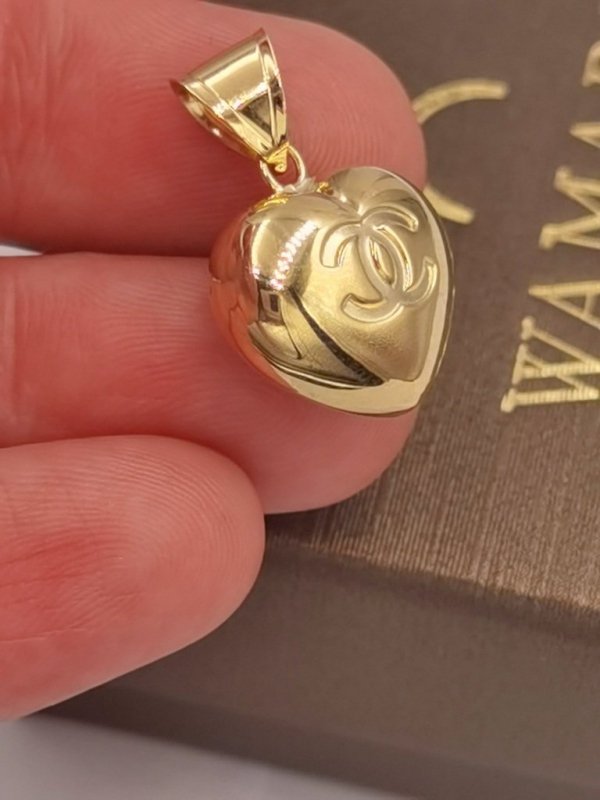 Wisior serce 3D dwustronne 2cm złoto 585 